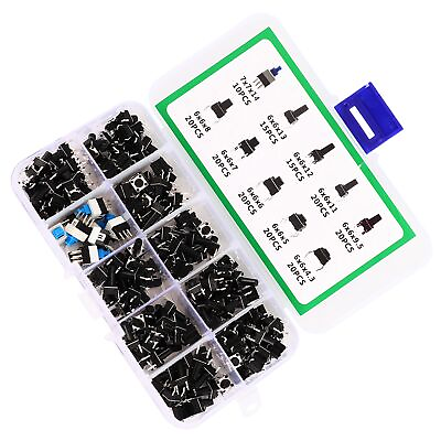 #ad 180Pcs Push Button Switch Set For TVdio Computer Controllers FER $14.43