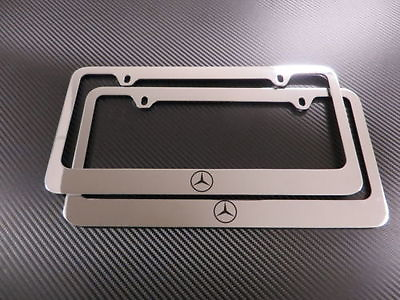 #ad 2 Brand New Mercedes Benz LOGO chrome METAL license plate frame $21.99