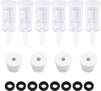 #ad 6 Packs 3 Piece Airlocks for Fermenting with #6 Stoppers and Grommets Air Lock $24.83