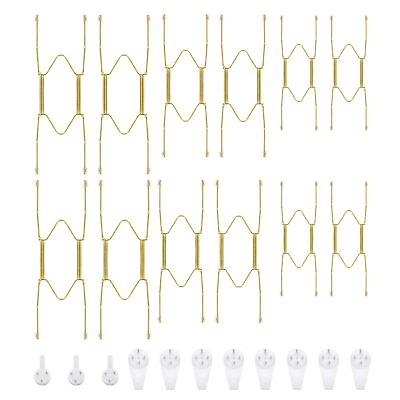 #ad 12 Pieces Stainless Steel Decorative Wire Plate Holders 6 8 10 Inches Invisib... $24.79