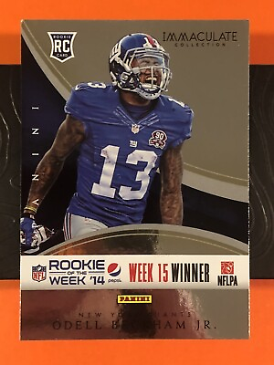 #ad 2014 PANINI SPECTRA ODELL BECKHAM JR GIANTS ROOKIE CARD #15 Read $3.00