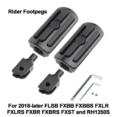 #ad Rider Footpegs Front For Harley 18 ON Softail FLSB Breakout Street Bob Low Rider $40.65
