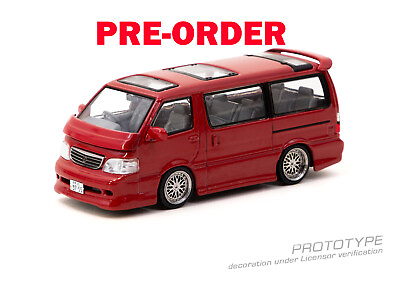 #ad Pre order Tarmac Works 1 64 Toyota Hiace Wagon Custom Red Diecast Model Car $26.29