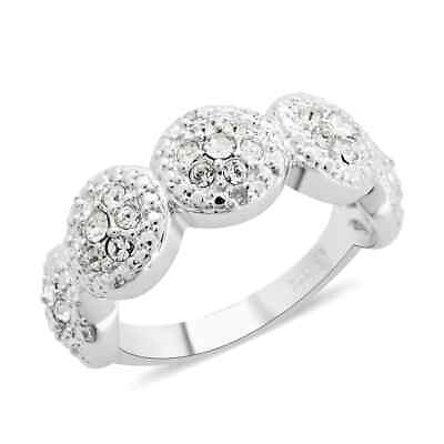 #ad Silvertone White Crystal Criss Cross Ring Jewelry Gift for Women $24.99