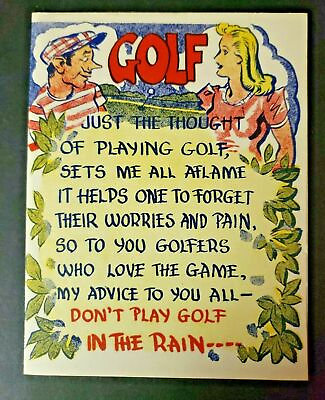 #ad Vintage 1940#x27;s Humor Greeting Card Golf No 1208 $9.99