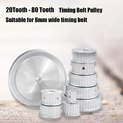 #ad GT2 Timing Belt Pulley 20 80 Teeth 6mm Teeth Width Bore 3mm 15mm For 3D $3.04