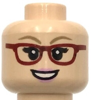#ad #ad Lego New Light Nougat Minifigure Head Dual Sided Female Glasses Angled Frame $2.99