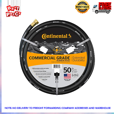 #ad Continental Premium 5 8 in. Dia x 50 ft. Commercial Grade Rubber Black Water Hos $43.89