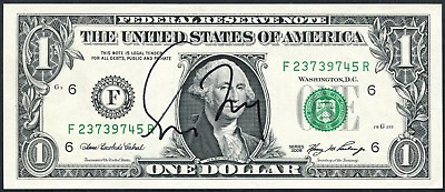 #ad GREG MADDUX SIGNED ONE DOLLAR BILL CHICAGO CUBS ATLANTA BRAVES 4X CY YOUNG $74.99