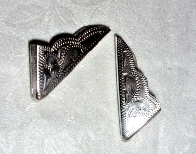 #ad PAIR VOGT STERLING OVERLAY COLLAR TIPS POINTS $45.00
