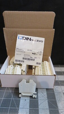 #ad DINnectors DN T8W White Terminal Block 43401 WT Pack of 24 8AWG 50A 600V $39.10