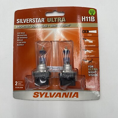 #ad Sylvania Silverstar ULTRA H11B Pair Set High Performance Headlight 2 Bulbs NEW $26.50