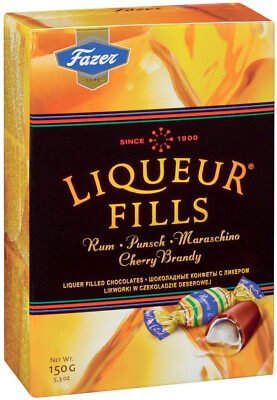 #ad FAZER LIQUEUR FILLS Rum Punch Cherry Brandy Filled Chocolates 150g 5.3oz $19.79