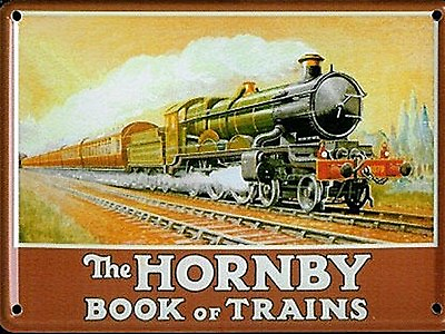 #ad Hornby Railways Book Of Trains metal postcard mini sign 110mm x 80mm hi GBP 3.49