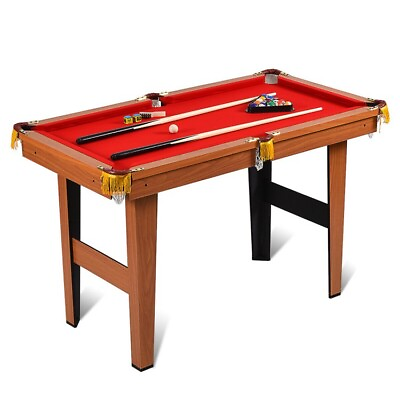 #ad 48quot; Mini Table Top Pool Billiard Wooden Kids Family Table Game Folding Full Set $118.96