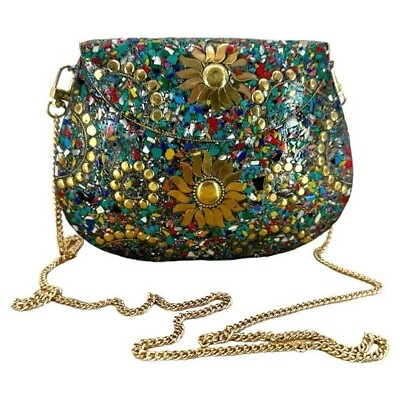 #ad RAMLA Bel Air Handmade Moroccan Bag Colorful $200.00