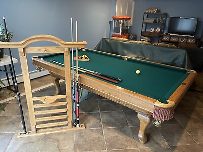 #ad Billiards Table 5 Cue Sticks Cue Wall Rack Table Triangle Table Cover $700.00