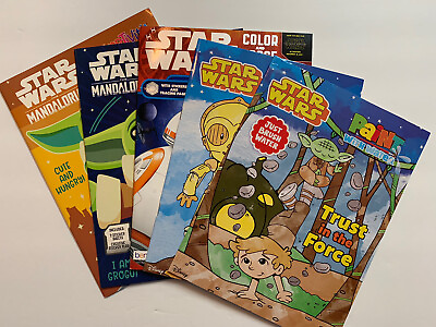 #ad Lot Of 5 Disney STAR WARS Coloring Activity Trace Sticker And Paint Books NEW $17.90
