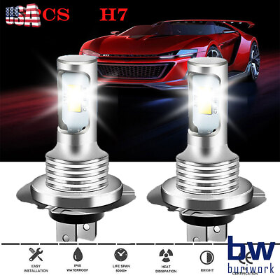 #ad 2X H7 LED Headlight Bulbs Kit High Low Beam Super Bright White Lights 6500K $11.17