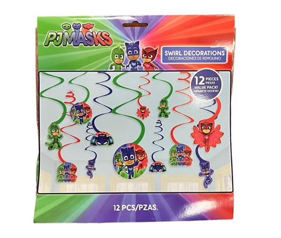 #ad PJ MASKS Swirl Decoration Birthday Party Supplies Dangler Pack of 12#x27; $6.75