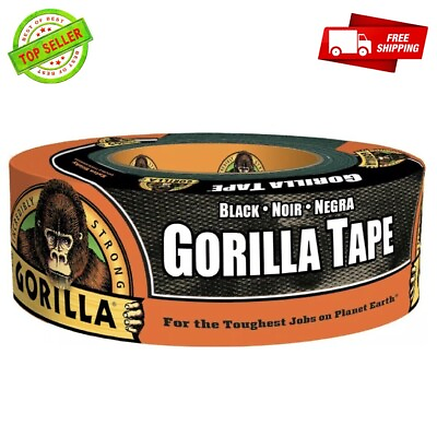 #ad Gorilla 30 yd Black Duct Tape Adhesive Thick Repair Heavy Duty Roll Waterproof $22.88