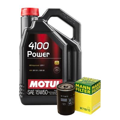 #ad Motul OEM Engine Oil Change Kit 15W 50 5 Liter Power 4100 $60.95