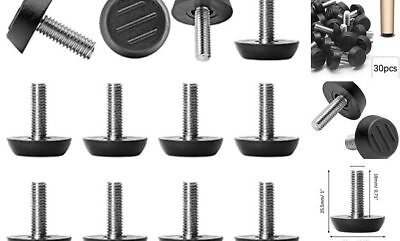 #ad 30 Pcs 1 4 Screw in Threaded Furniture Adjustable Levelers M6 x 18mm No T Nuts $24.49