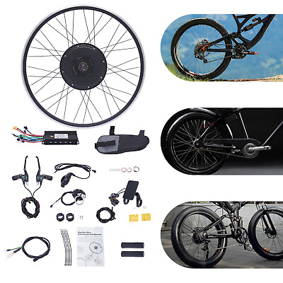 #ad 700C Electric Bicycle Front Rear Wheel Motor E Bike Conversion Kit LCD 48V 1000W $219.45