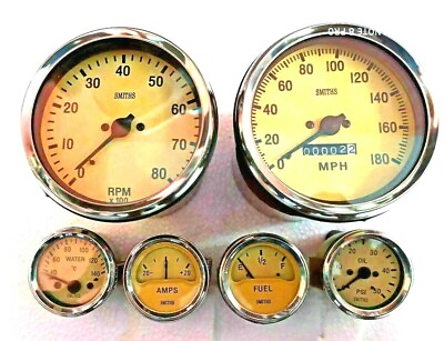 #ad Smiths Replica Kit Elec Temp Oil Fuel Amp GaugeSpeedometer Tacho 100 mm $44.99