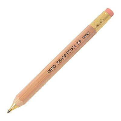 #ad OHTO Mechanical Pencil Wood Sharp with Eraser 2.0 2.0mm Natural Wood Color Bo... $12.44