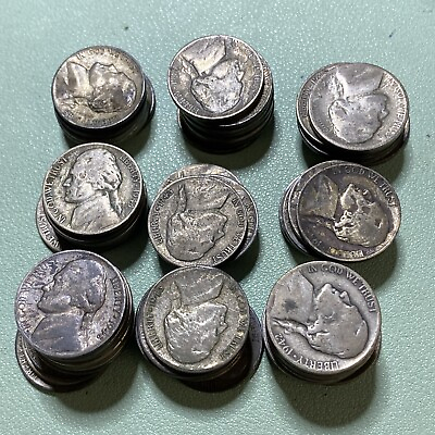 #ad Lot of 4 Silver War Nickels 35.0% Silver $7.99
