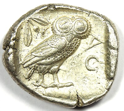#ad Athens Greece Athena Owl AR Tetradrachm Silver Coin 454 404 BC Good VF $593.75