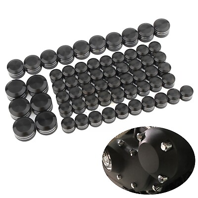 #ad CNC Black Motor Engine Bolt Cover Caps For Harley Touring Electra Glide Softail $40.02