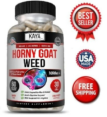 #ad Horney Goat Weed for Men amp; Women with Maca Saw Palmetto Ginseng L Arginine $9.99