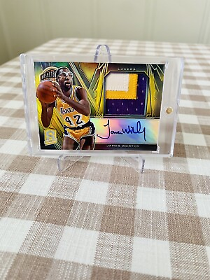 #ad 2013 14 Panini Spectra James Worthy HOF RARE NASTY Game Used Patch Auto Gold 10 $499.00