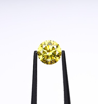 #ad 0.35 CT Yellow Round Diamond Round Brilliant Cut Diamond Lab Grown Diamond $577.80