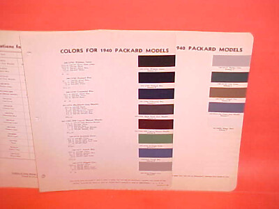 #ad 1940 PACKARD 110 SIX SUPER EIGHT 160 DELUXE 120 CUSTOM 180 CABRIOLET PAINT CHIPS $24.99