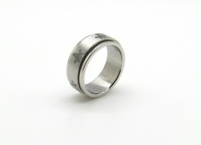#ad NEW Stainless Steel Masonic Spinner Ring Men#x27;s ring size 6 15 $8.00