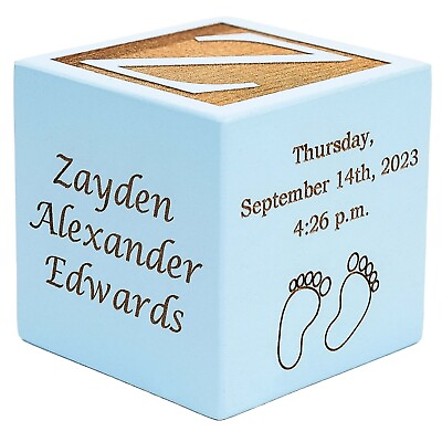 #ad #ad Personalized Wood Baby Birth Block Laser Engraved New Baby Gifts Unique $34.95