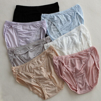 #ad 100% Pure Silk Ladies Cozy Briefs Panties Knickers Underpants Lingerie Underwear $7.82