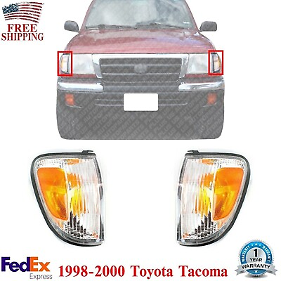 #ad Front Corner Signal Lights Pair Set Left amp; Right Side For 1998 00 Toyota Tacoma $28.15