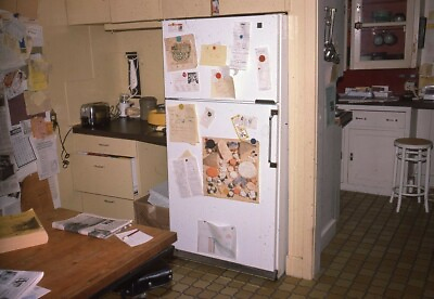 #ad Vintage 1970s Kitchen Refrigerator Original 1976 Photo Slide $4.99