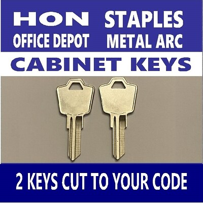 #ad Hon Office Depot Staples Metal Arc File Cabinet Keys cut to code key 101E 225E $13.49