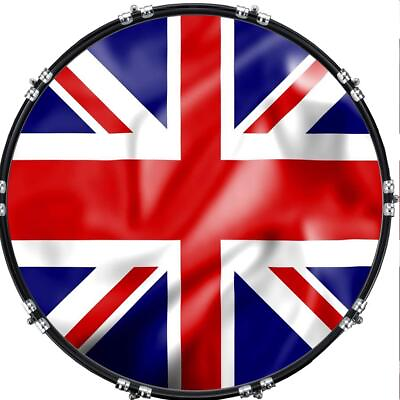 #ad 20quot; Custom Bass Kick Drum Front Head Graphical Flag UK Patriot $63.70
