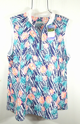 #ad Pebble Beach Women#x27;s Shirt 3X Performance DRY LUXE Multicolor Top Blouse $54 NWT $25.00