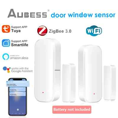 #ad Tuya Zigbee WiFi Smart Door Sensor Window Door Open Closed Detectors Smart Home $6.50