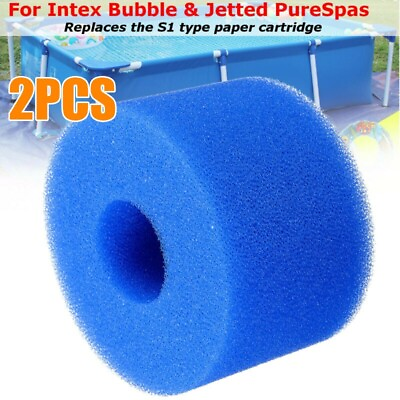 #ad 2x Filter Sponge Foam Blue Reusable Foam Box Replacement Set 10.8*7.3cm $8.88