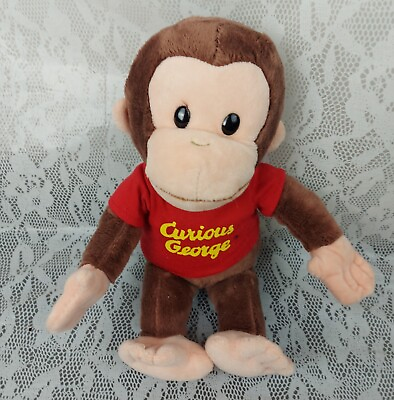 #ad Gund Curious George Plush Monkey Brown Red Shirt Universal Studios 12quot; Stuffed $12.95