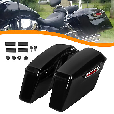 #ad Hard Saddle Bags Saddlebags w Latch For Harley Touring Road King Glide 2014 24 $159.50