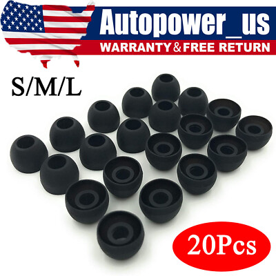 #ad 20 Pcs Universal Premium Ear Tips Silicone Replacement Earbud Earbuds $7.55